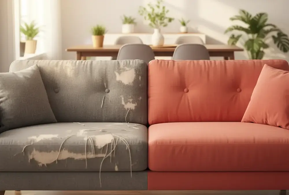 Перетяжка и обивка дивана